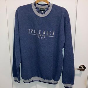 Fleece purple and gray sweater. Lifestyles resort wear.